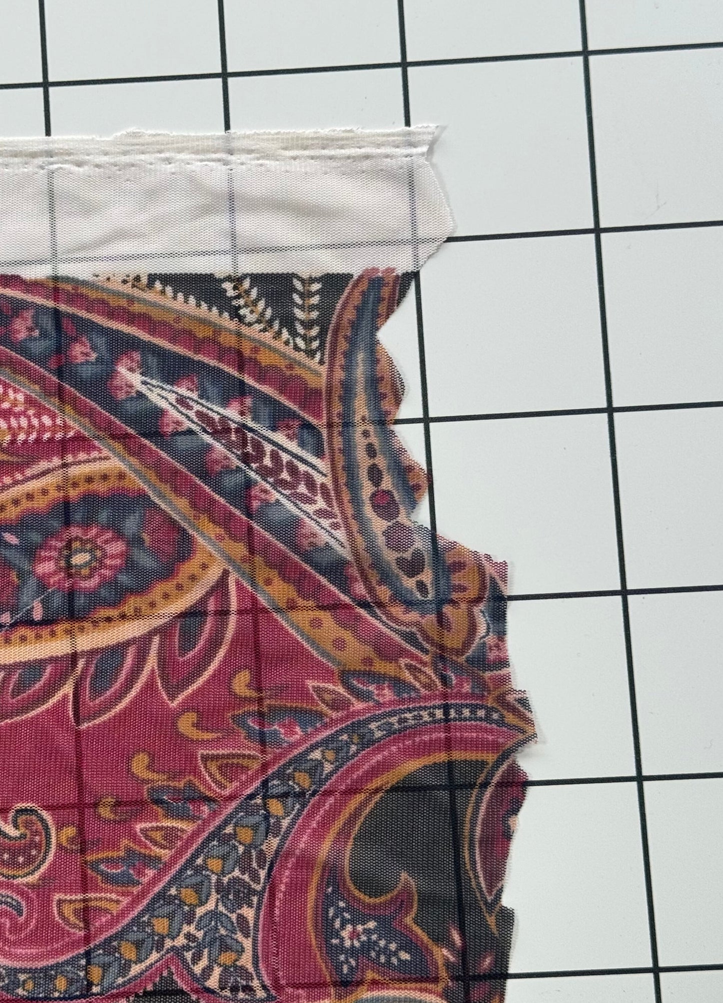 Paisley Print Stretch Mesh Fabric