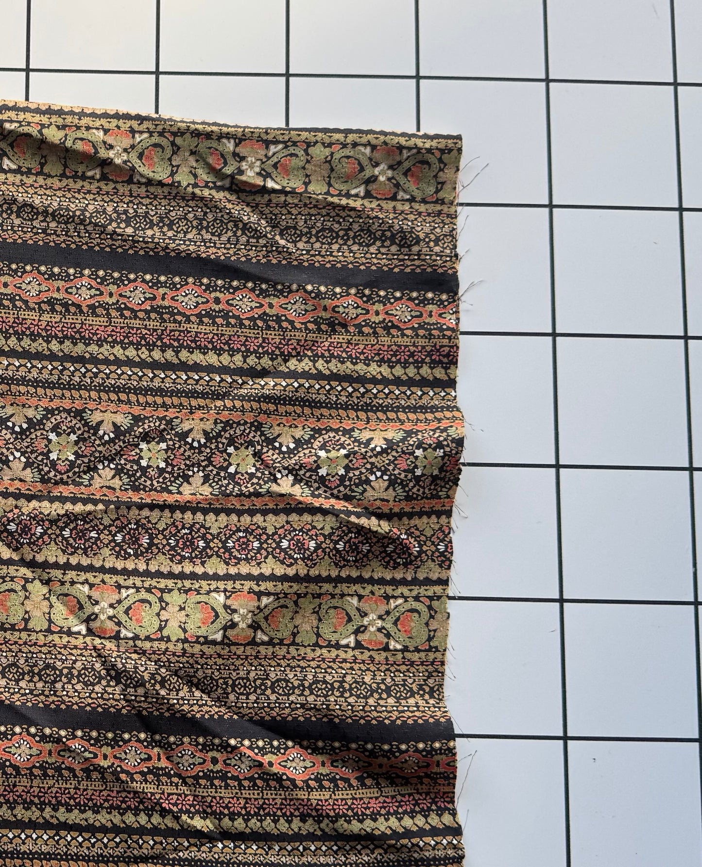 Baroque 70s Cotton Blend Fabric DEADSTOCK