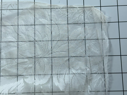 Ivory Floral Jacquard Lace Net Fabric