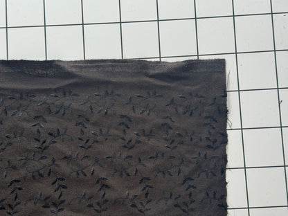 Brown Embroidered Leaf Fabric