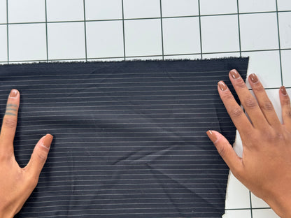 Black Pinstripe Suiting Fabric