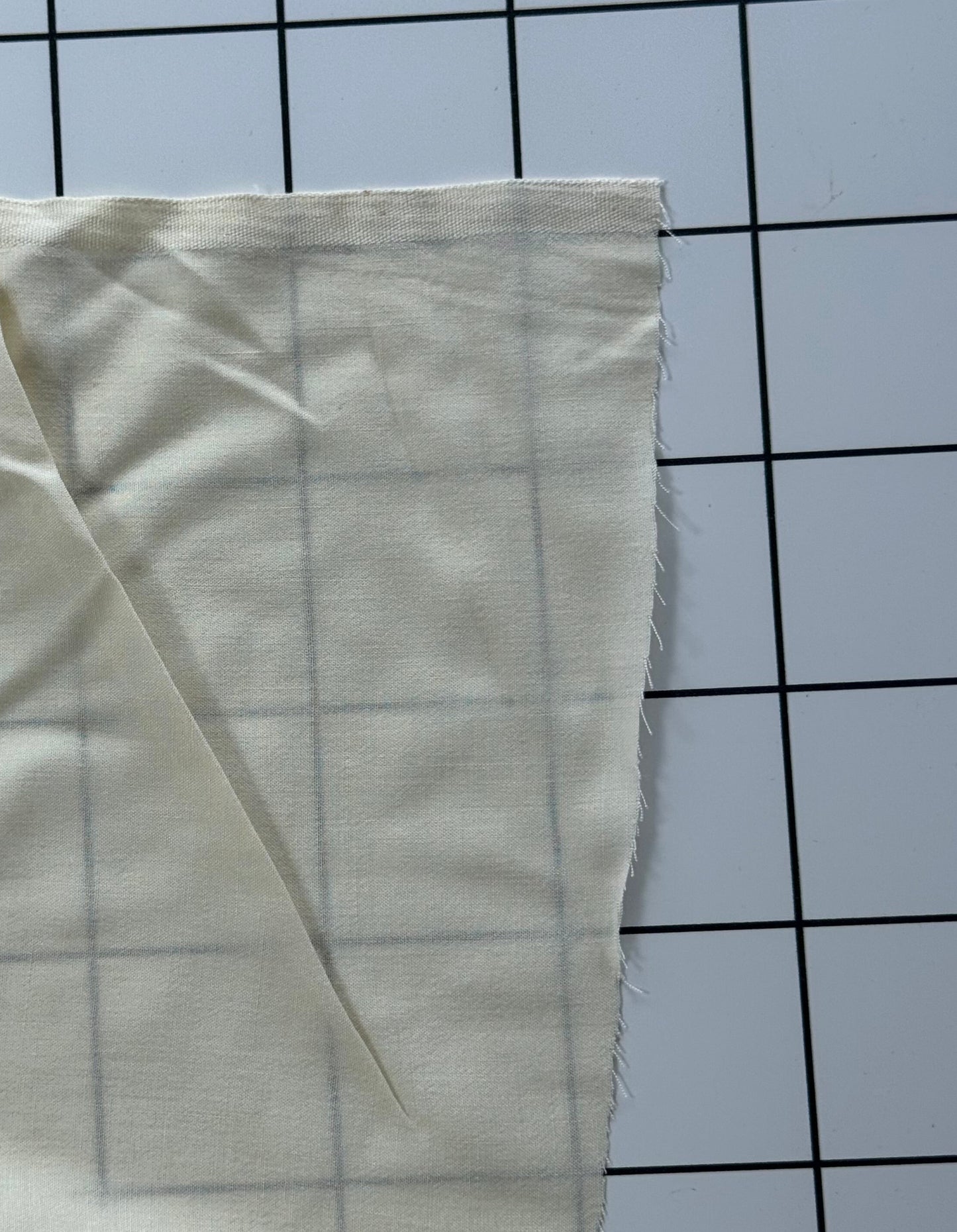 Cream Linen Blend Fabric