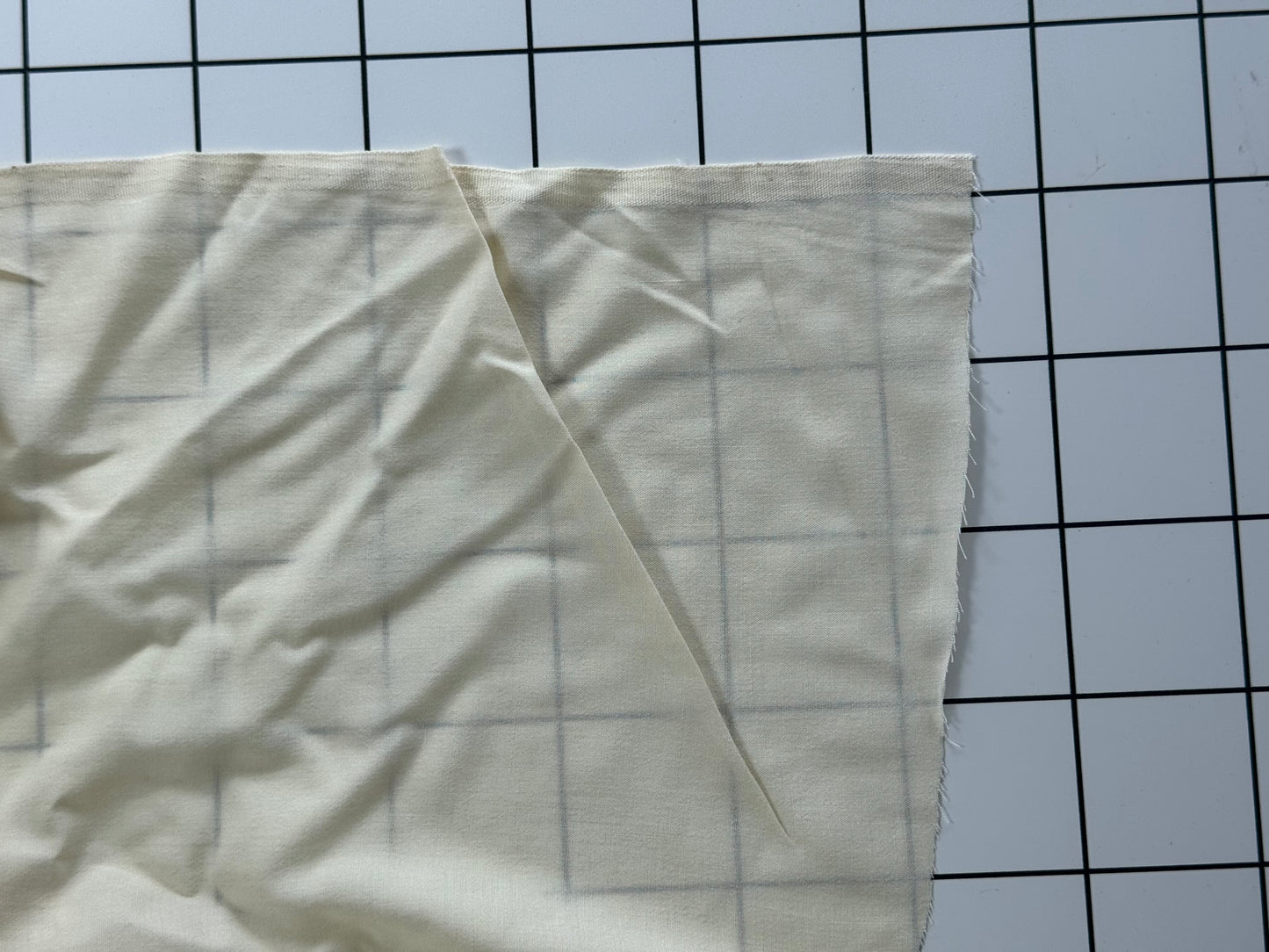 Cream Linen Blend Fabric