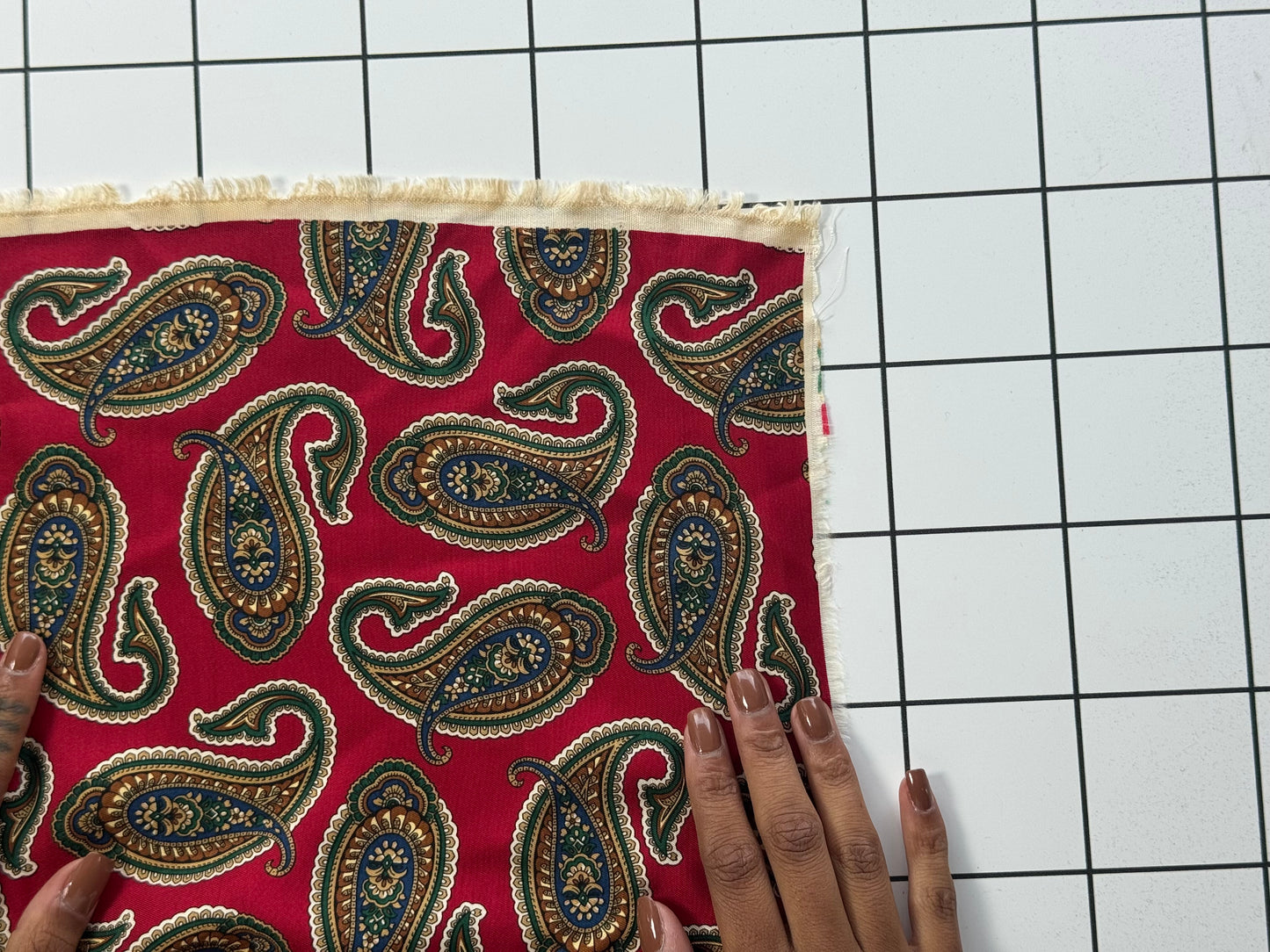 Red Paisley Cotton Fabric