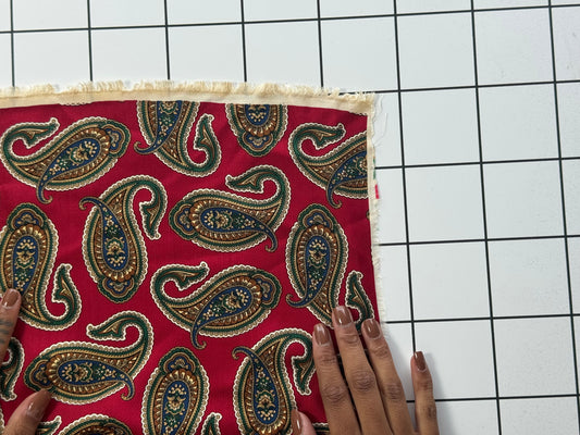 Red Paisley Cotton Fabric