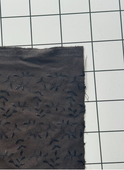 Brown Embroidered Leaf Fabric