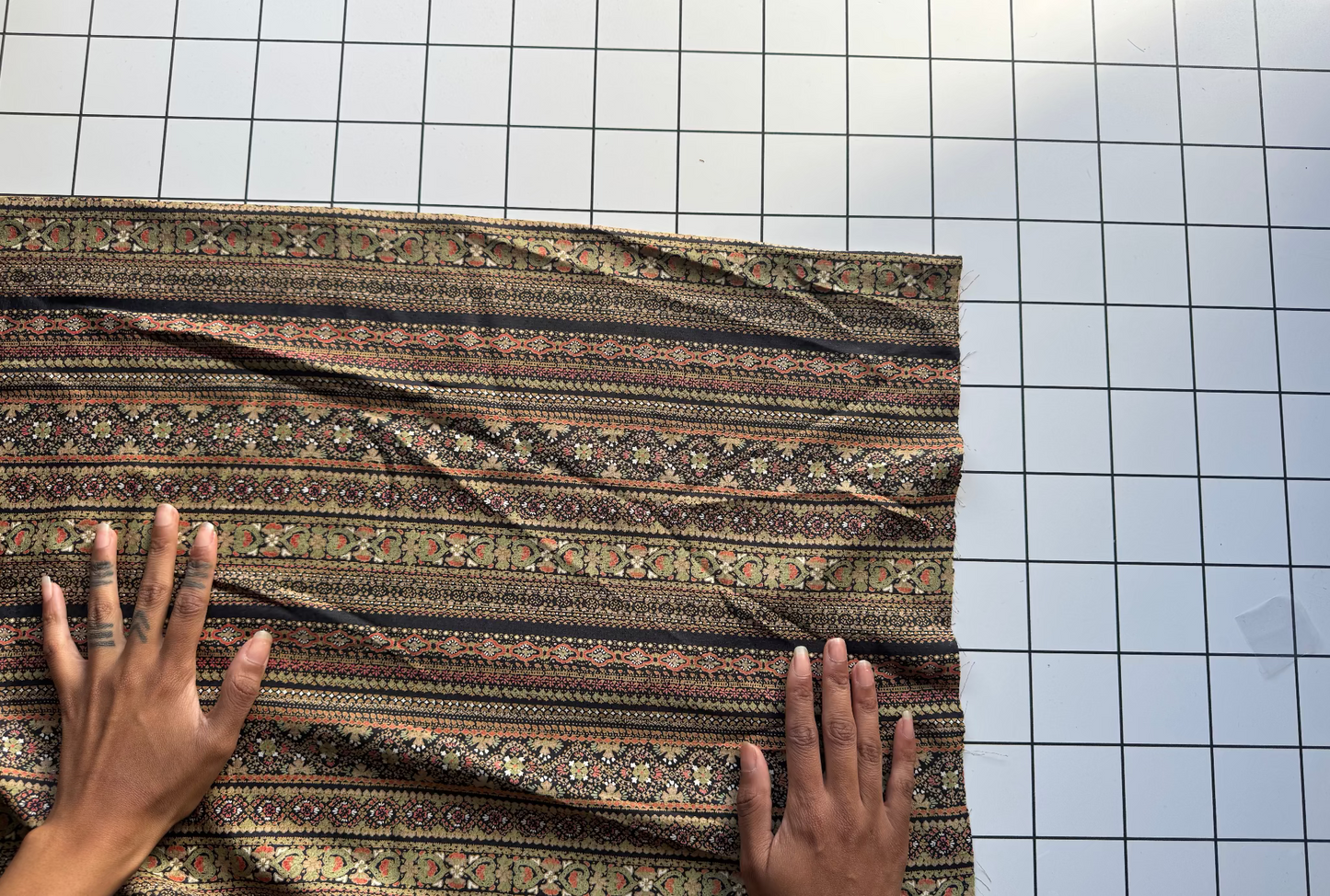 Baroque 70s Cotton Blend Fabric DEADSTOCK