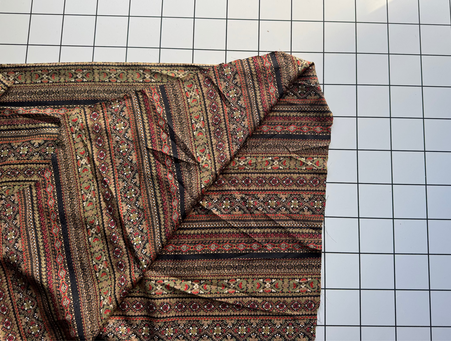 Baroque 70s Cotton Blend Fabric DEADSTOCK