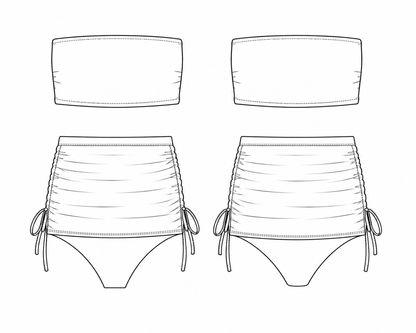 DIY SWIM STUDIO 001 Bandeau top + Swim Skirt