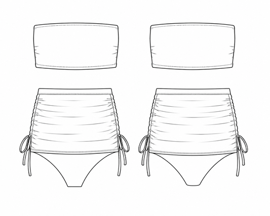 DIY SWIM STUDIO 001 Bandeau top + Swim Skirt