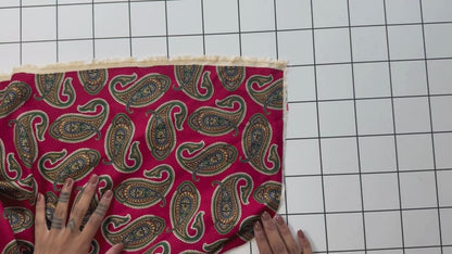 Red Paisley Cotton Fabric